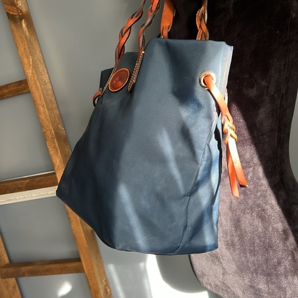 Dooney & Bourke Navy Nylon Shopper Bag Style #: IN437NV Lightweight Tote - Picture 3 of 10